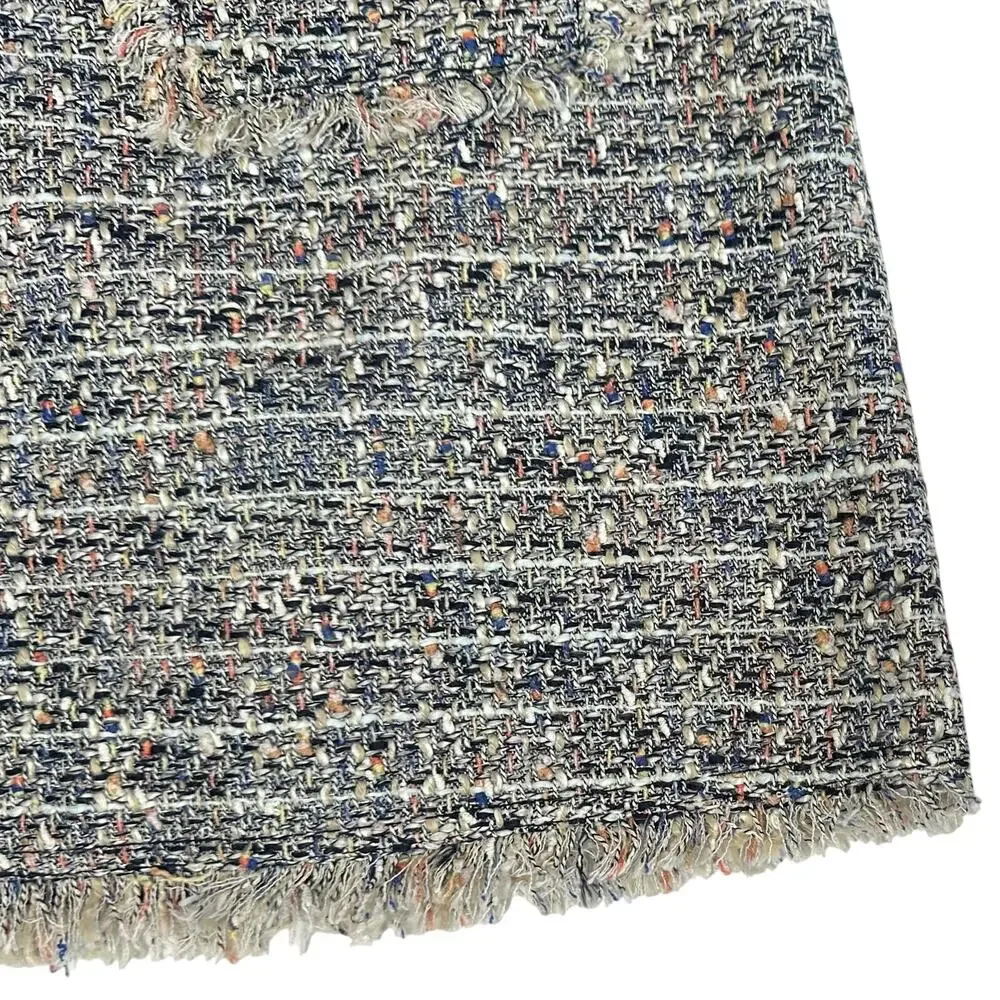 J. Crew Multicolored Tweed Skirt Navy Multi E7383 Size 10